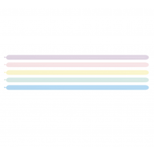 Pastel Matte Multi Coloured Modelling Latex Balloons 5cm x 150cm Pack of 100
