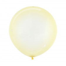 Crystal Pastel Yellow Latex Balloons 60cm 3 pk