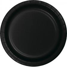 Black Velvet Round Dinner Plates 23cm 24 pk