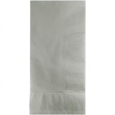 Shimmering Silver Dinner Napkins 40cm x 40cm 50 pk