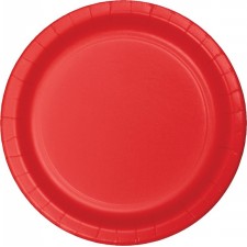 Classic Red Round Lunch Plates 18cm 24 pk