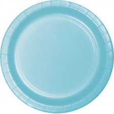 Pastel Blue Round Lunch Plates 18cm 24 pk