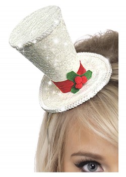 White Mini Top Hat for Adult