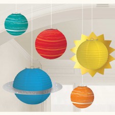 Blast Off Planets Paper Lanterns Pack of 5