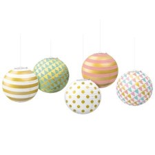 Pastel Celebration Mini Paper Lanterns 12cm 5 pk