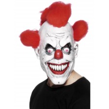Scary Clown 3/4 Mask With Hair for Adult