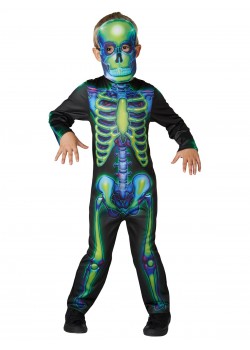 Neon Skeleton Glow In The Dark Child Costume