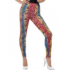 Leopard Print Leggings, Neon for Adult