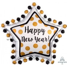 Happy New Year! Ring In The Star Shaped Balloon 76cm