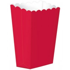 Apple Red Small Popcorn Favour Boxes 13cm x 9.5cm 5 pk