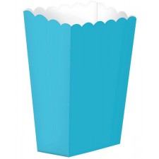 Caribbean Blue Small Popcorn Favour Boxes 13cm x 9.5cm 5 pk
