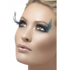 Eyelashes With Green Feather Plume for Adult