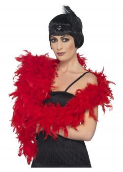 Red Deluxe Feather Boa for Adult