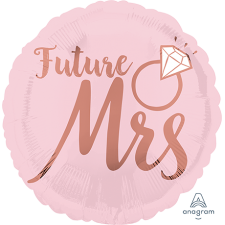 Round Bridal Shower Blush Wedding Standard HX Future Mrs Foil Balloon 45cm