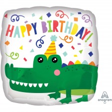 Happy Birthday! Gator Foil Balloon 45cm