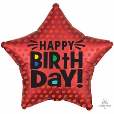 HAPPY BIRtHDAY! Satin Infused Star Shaped Balloon 45cm