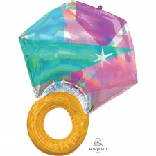 Holographic Wedding Ring Shaped Balloon