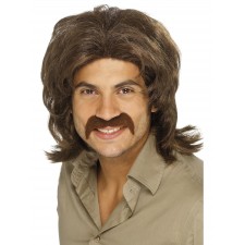 70s Brown Retro Wig for Adult