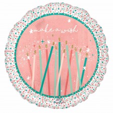 Happy Birthday Make a Wish Happy Cake Day Round Foil Balloon 45cm