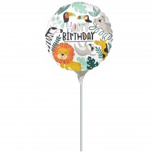 Happy Birthday Get Wild Round Foil Balloon 22cm