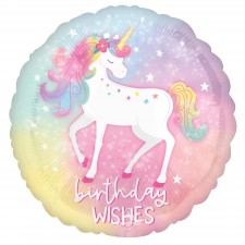 Magical Unicorn Party Decorations - Foil Balloon Enchanted Unicorn Standard HX Birthday Wishes
