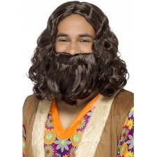 Hippie/Jesus Wig & Beard Set for Adult