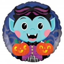 Halloween Cute Vampire Round Foil Balloon 45cm