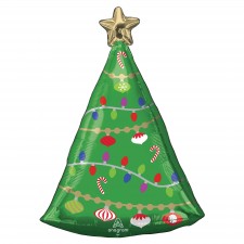 Festive Christmas Tree Shaped Balloon 43cm x 60cm