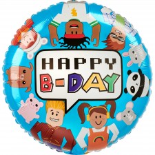 Happy Birthday Happy B-Day! Party Town Round Foil Balloon 45cm