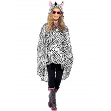 Zebra Party Poncho, Adult