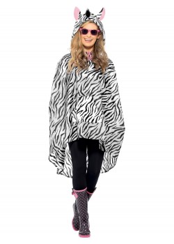 Zebra Party Poncho, Adult