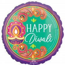 Happy Diwali Rangoli Dream Round Foil Balloon 45cm
