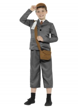 World War 2 Evacuee Boy Grey Child Costume