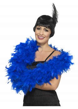 Blue Deluxe Feather Boa, Adult