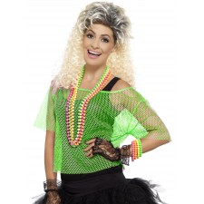 80's Neon Green Fishnet Top
