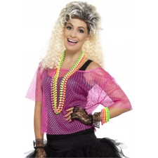 80's Neon Pink Fishnet Top