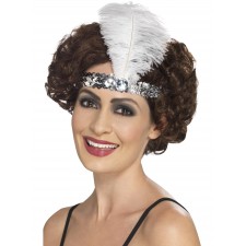 Flapper Silver Headband for Adult