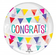 Congratulations Congrats! Banner Clearz Shaped Balloon
