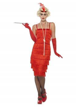 Red Flapper Costume with Long Dress
