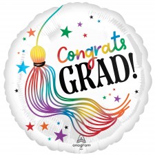 Graduation Congrats Grad! Playful Wiggles Round Foil Balloon 45cm