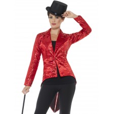 Sequin Red Tailcoat Ladies Jacket