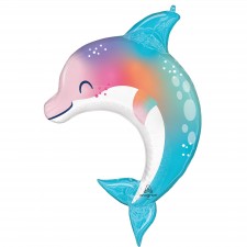 Hawaiian Luau Under the Sea Dolphin Shaped Balloon 78cm x 83cm
