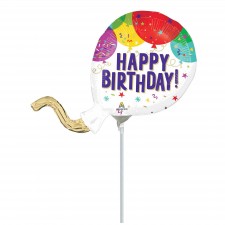 Happy Birthday! Mini Round Foil Balloon