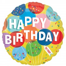 Happy Birthday Sunny Balloons Round Foil Balloon 45cm