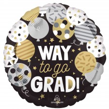 Graduation Way to go Grad! Round Foil Balloon 45cm