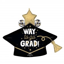 Graduation Way to go Grad! Cap Shaped Balloon 83cm x 66cm
