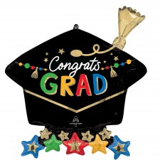 Graduation Congrats Grad! Cap Shaped Balloon 66cm x 66cm