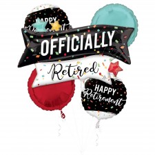 Happy Retirement Bouquet Foil Balloons 5 pk