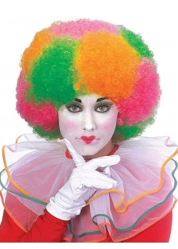 Clown Circus Multi Colour Neon Adult Wig - Accessory