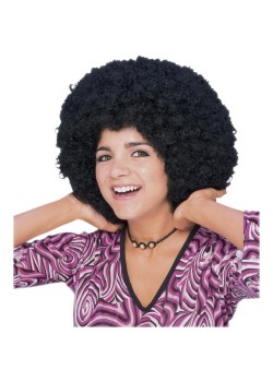 Black Afro 1980s Adult Wig - Accessory